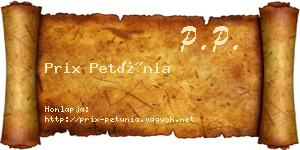 Prix Petúnia névjegykártya
